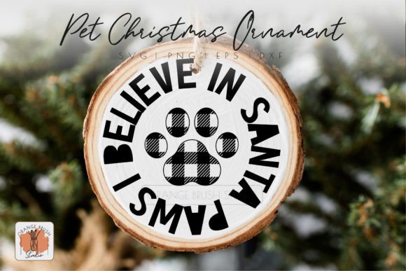 Cat Paw Print Christmas Ornament SVG