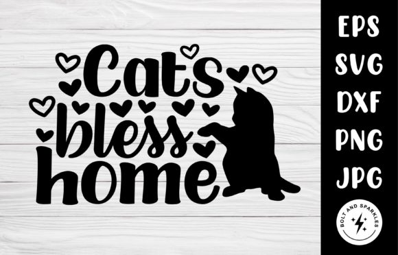 Cats Bless Home, SVG Graphic