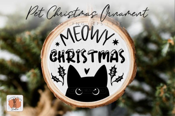 Meowy Christmas Cat Ornament SVG