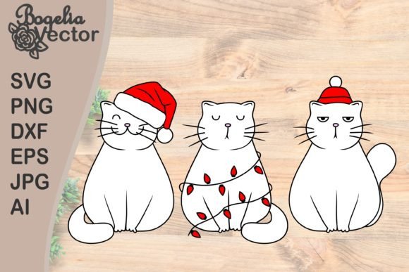 Row of Cats Christmas
